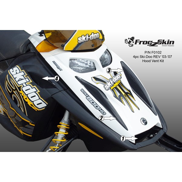 Straightline FrogzSkins Ski Doo REV 200307 Hood Vent Kit (4pc) (F0102)